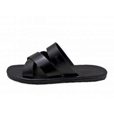 Men Sandals SKT-75 Black Leather (Oiled)